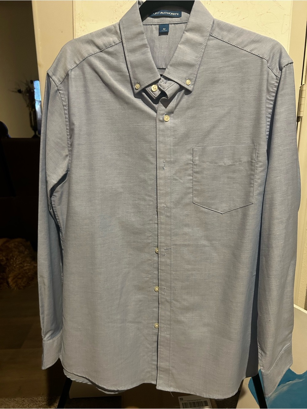 Port Authority Men's Pale Blue Button-Down Dress Shirt